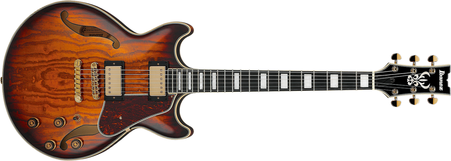 Ibanez Am93qa Vvh Artcore Expressionist 2h Ht Eb - Vintage Violin High Gloss - Semi-hollow electric guitar - Main picture