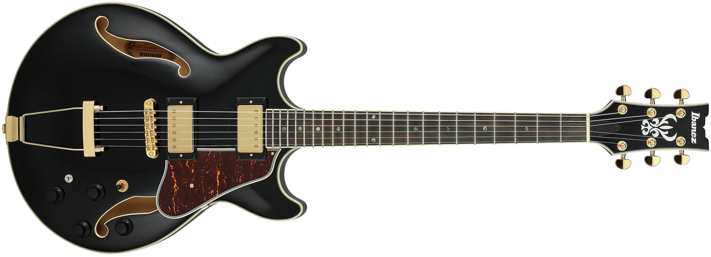 Ibanez Amh90 Crf Artcore Expressionist 2h Ht Bk - Black - Hollow-body electric guitar - Main picture