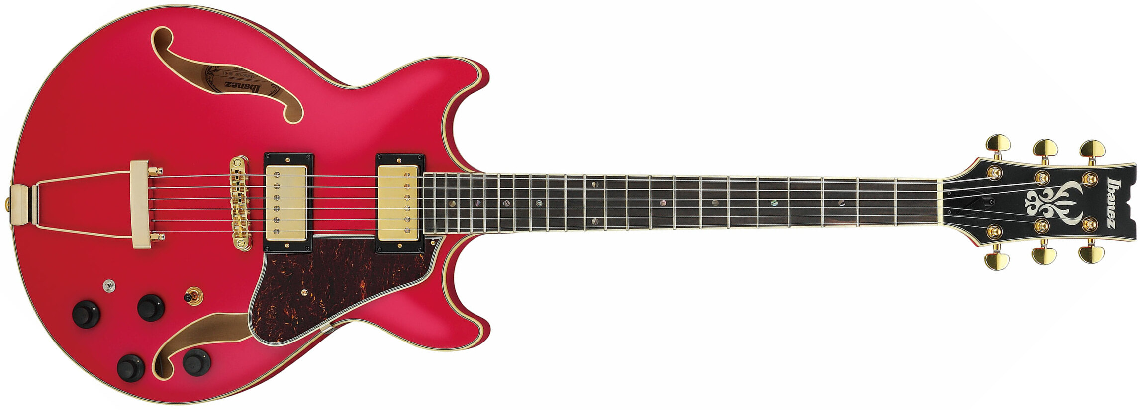 Ibanez Amh90 Crf Artcore Expressionist 2h Ht Eb - Cherry Red Flat - Hollow-body electric guitar - Main picture