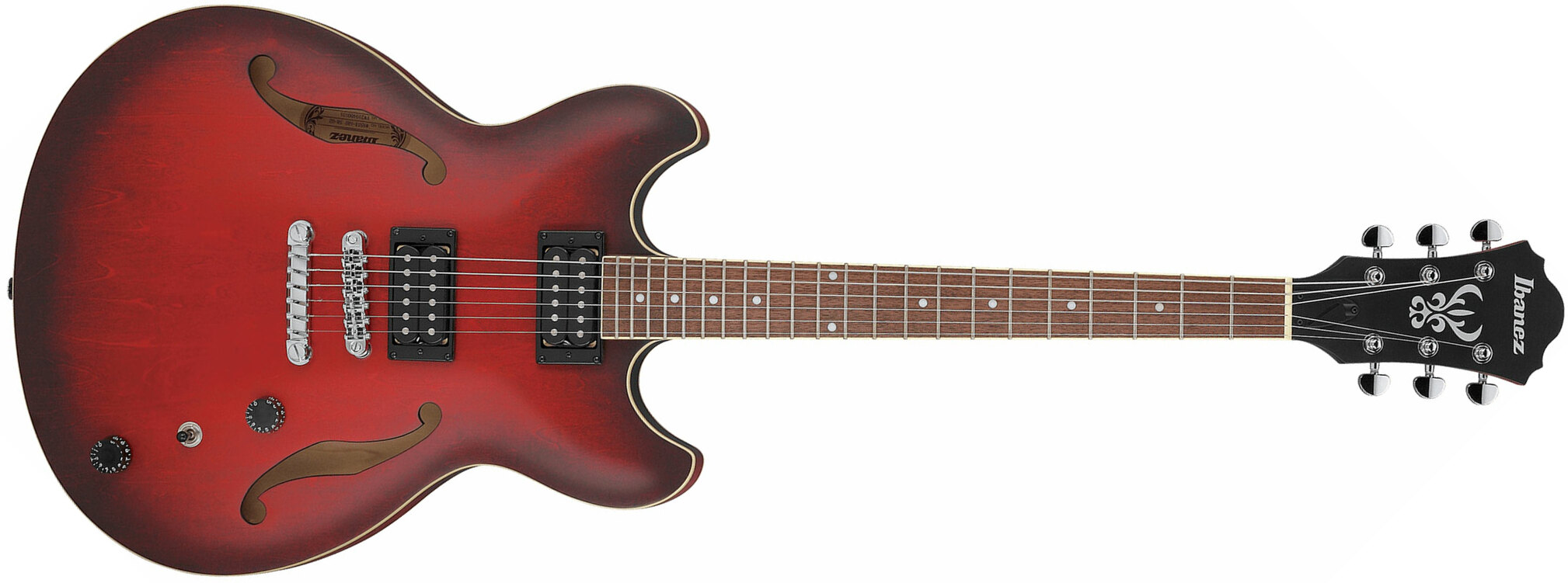 Ibanez As53 Srf Artcore Hh Ht Noy - Sunburst Red Flat - Semi-hollow electric guitar - Main picture