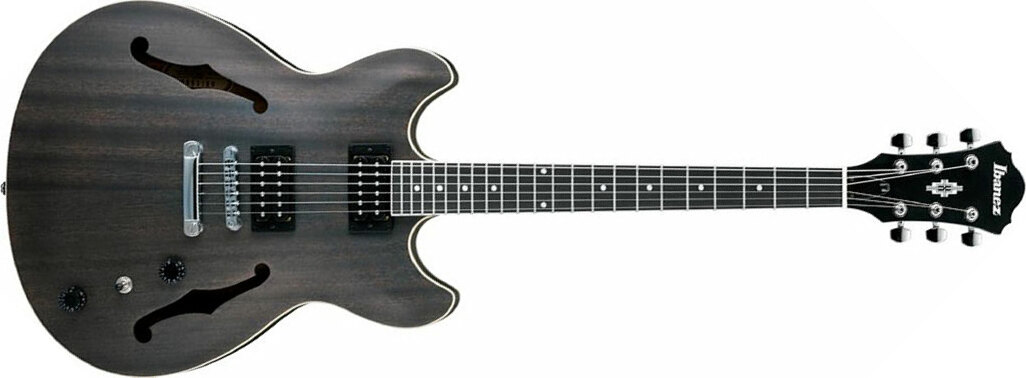 Ibanez As53 Tkf Artcore Hh Ht Noy - Trans Black Flat - Semi-hollow electric guitar - Main picture