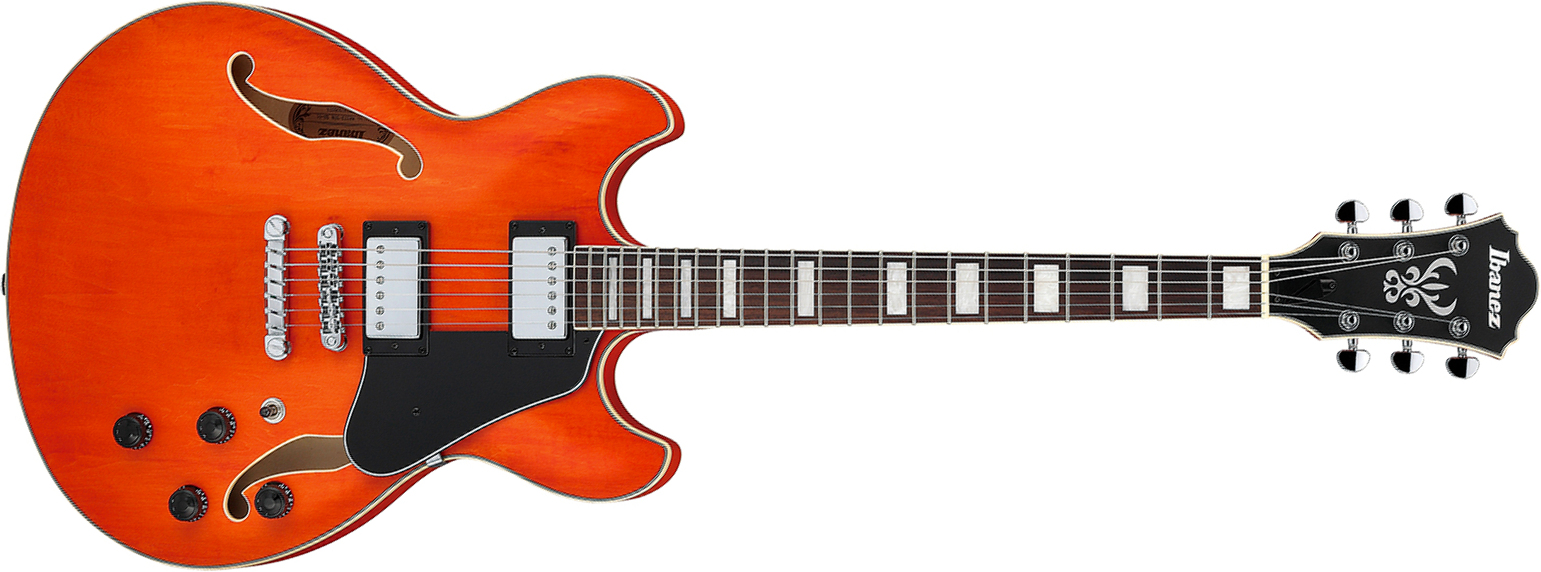 Ibanez As73 Ttf Artcore 2h Ht Rw - Transparent Tangerine Flat - Semi-hollow electric guitar - Main picture