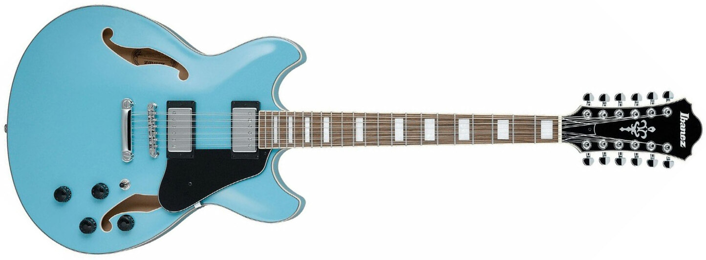 Ibanez As7312 Mtb Artcore 12-cordes Hh Ht Lau - Mint Blue - Semi-hollow electric guitar - Main picture