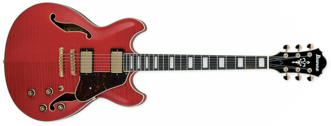 Ibanez As93fm Tcd Artcore Expressionist Hh Ht Eb - Trans Cherry Red - Semi-hollow electric guitar - Main picture