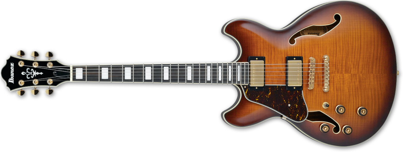 Ibanez As93fml Vls Lh Gaucher Artcore Expressionist Hh Ht Eb - Violin Sunburst - Left-handed electric guitar - Main picture