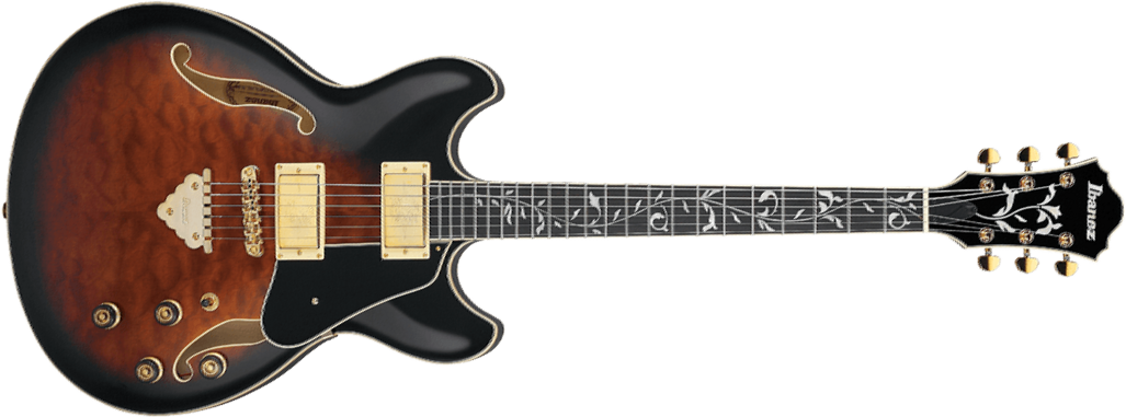 Ibanez As93qmsp Dbs Artcore Expressionist 2h Ht Eb - Dark Brown Sunburst - Semi-hollow electric guitar - Main picture