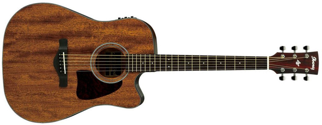 Ibanez Aw54ce Opn Artwood Dreadnought Cw Tout Acajou Rw - Open Pore Natural - Electro acoustic guitar - Main picture