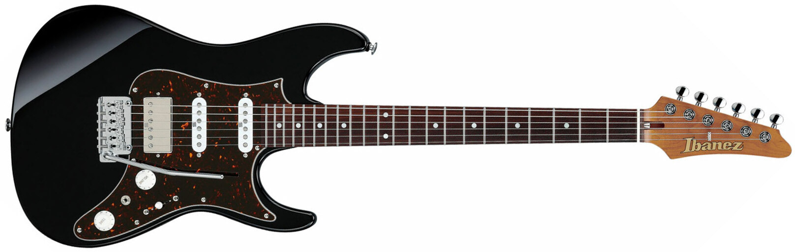 Ibanez Az2204b Bk Prestige Jap Hss Seymour Duncan Trem Mn - Black - Str shape electric guitar - Main picture