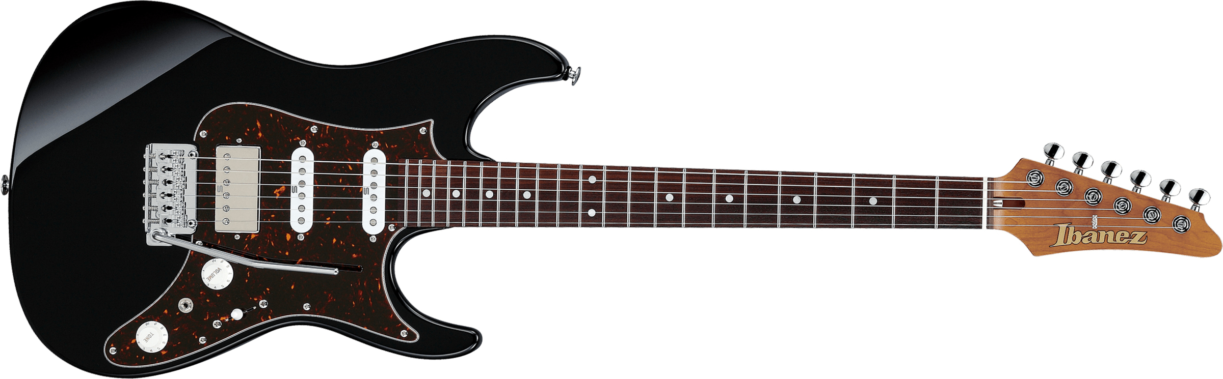 Ibanez Az2204n Bk Prestige Jap Hss Seymour Duncan Trem Rw - Black - Str shape electric guitar - Main picture