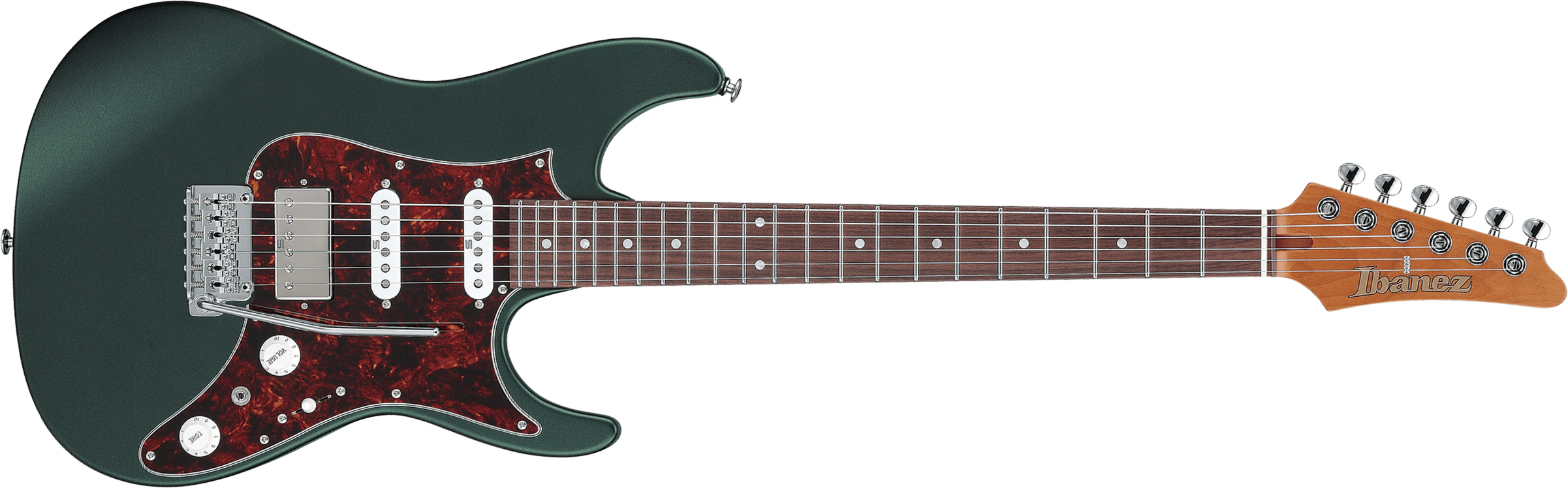 Ibanez Az2204n Vgf Prestige Jap Hss Seymour Duncan Trem Rw - Ivy Green Metallic Flat - Str shape electric guitar - Main picture