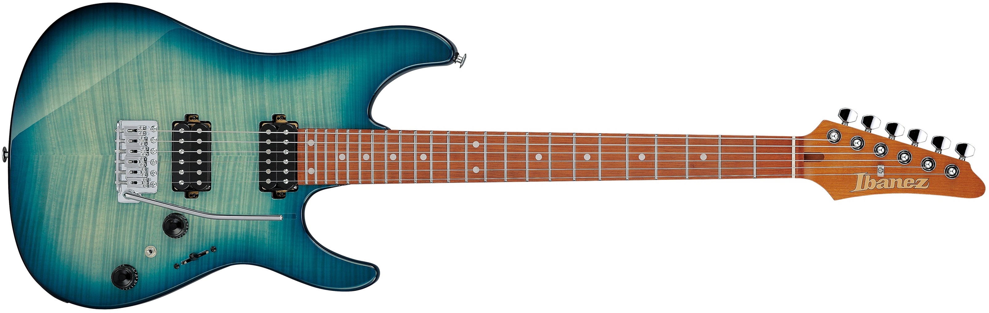 Ibanez Az24s1ftxb Trem Hh Mn - Transparent Turquoise Burst - Str shape electric guitar - Main picture