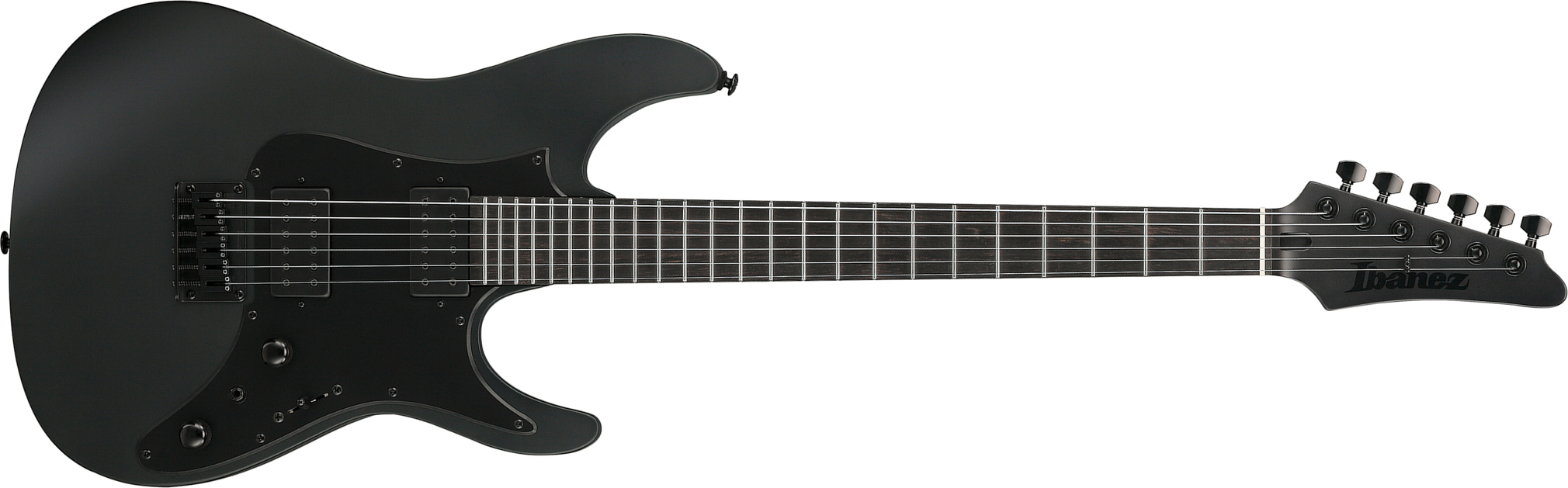 Ibanez Az41b1 Bkf Iron Label 2h Dimarzio Ht Eb - Black Flat - Str shape electric guitar - Main picture