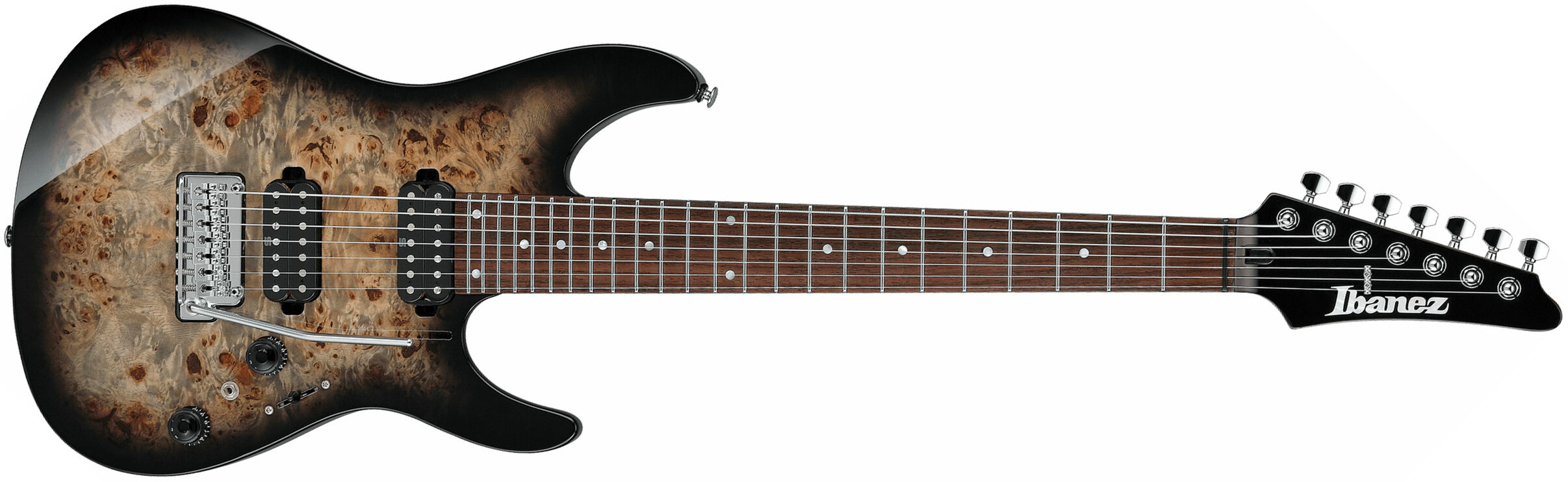 Ibanez Az427p1pb Ckb Premium 7c Hh Seymour Duncan Trem Rw - Charcoal Black Burst - 7 string electric guitar - Main picture