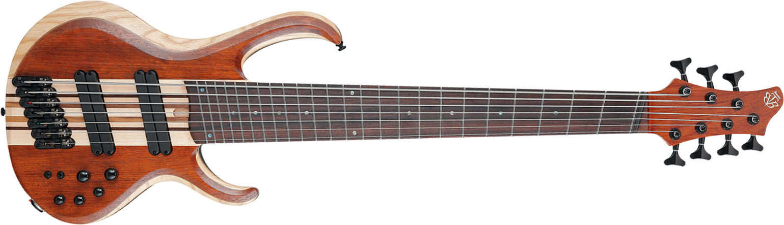 Ibanez Btb7ms Nml Workshop 7c Multiscale Active Rw - Natural Mocha Low Gloss - Solid body electric bass - Main picture