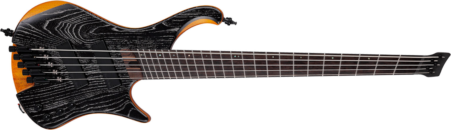 Ibanez Ehb1135ms Skl Workshop Multiscale 5c Active Bartolini Pp - Silver Wave Black Low Gloss - Solid body electric bass - Main picture