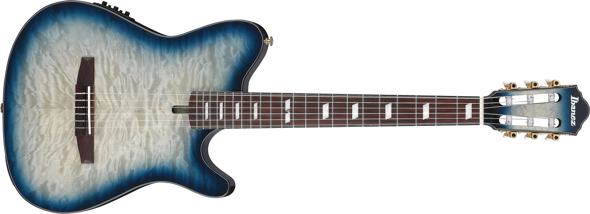 Ibanez Frh20qmn Ctl Fr Hollow Cw Erable Sapele Rw - Cosmic Blue Starburst Low Gloss - Classical guitar 4/4 size - Main picture