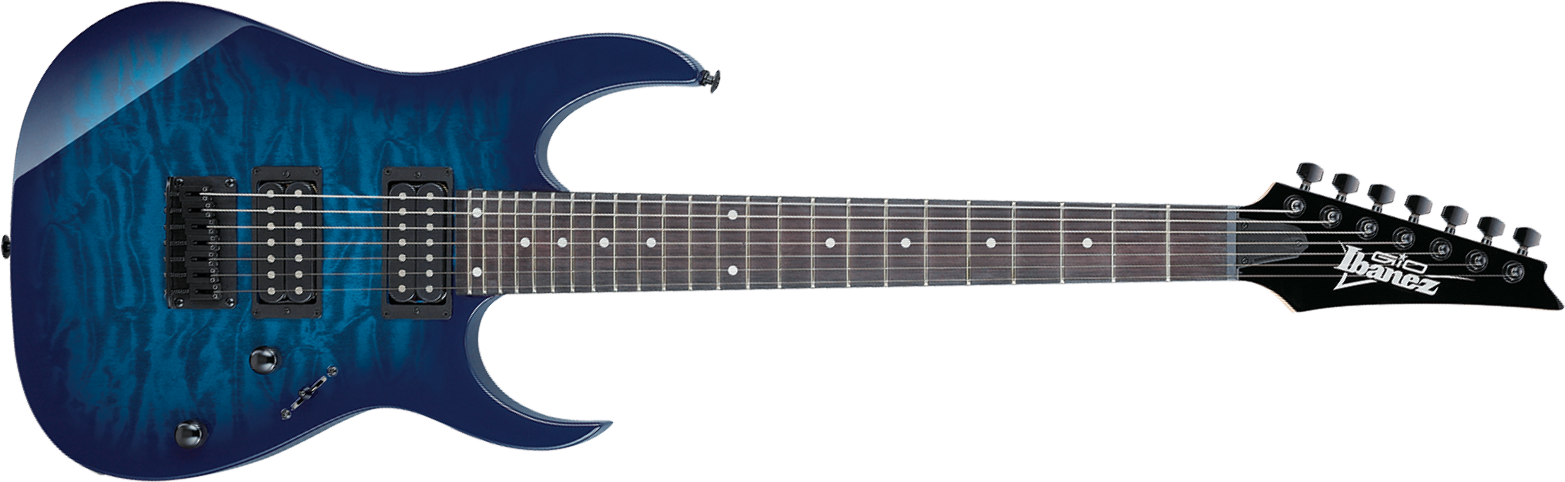 Ibanez Grg7221qa Tbb Gio 7c 2h Ht Pur - Transparent Blue Burst - Str shape electric guitar - Main picture