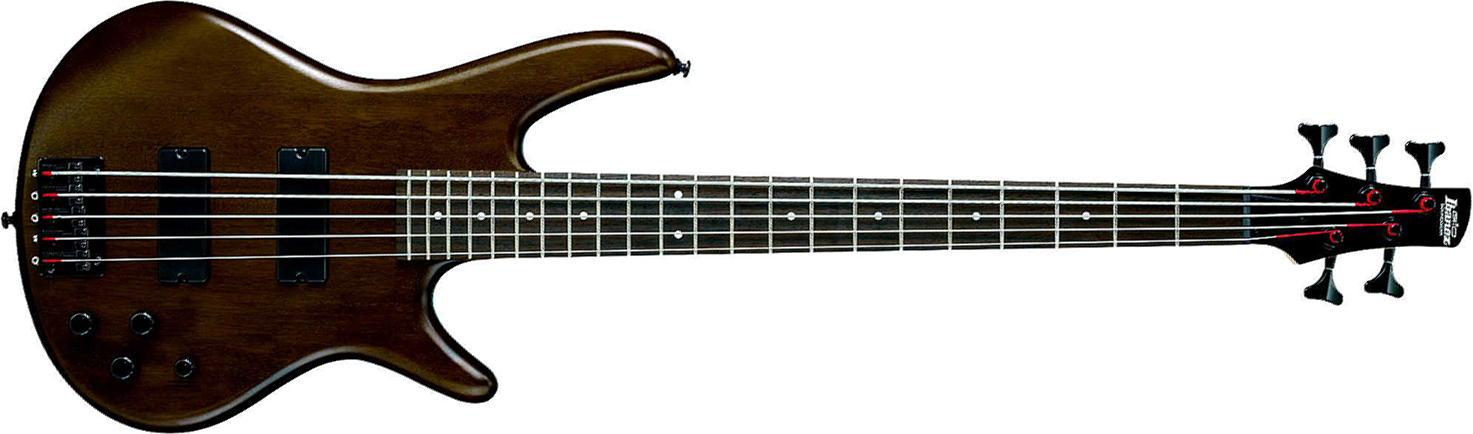Ibanez Gsr205b Wnf Gio 5-cordes - Walnut Flat - Solid body electric bass - Main picture