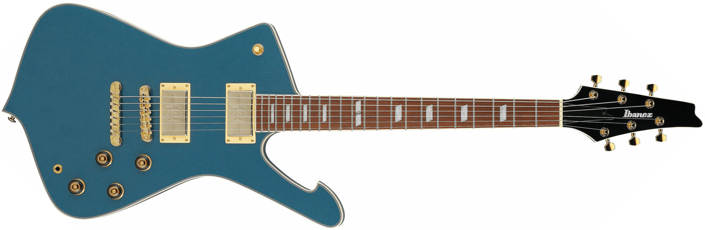 Ibanez Ic420 Abm Iceman 2h Ht Jat - Antique Blue Metallic - Retro rock electric guitar - Main picture