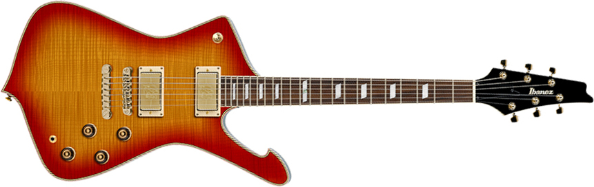 Ibanez Ic420fm Crs Iceman 2h Ht Jat - Cherry Sunburst - Retro rock electric guitar - Main picture