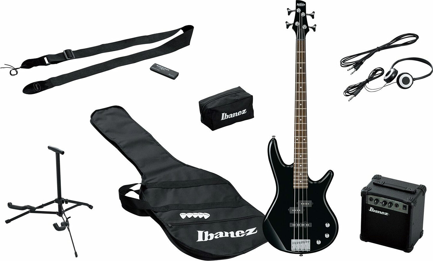 IJSR190 Jumpstart Bass Pack - black Electric bass set Ibanez