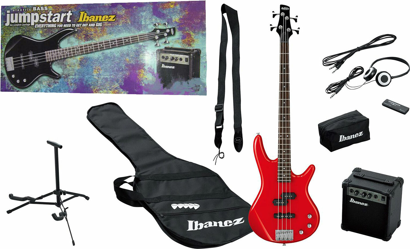Ibanez Ijsr190 Rd Jumpstart Guitar Package - Red - Electric bass set - Main picture