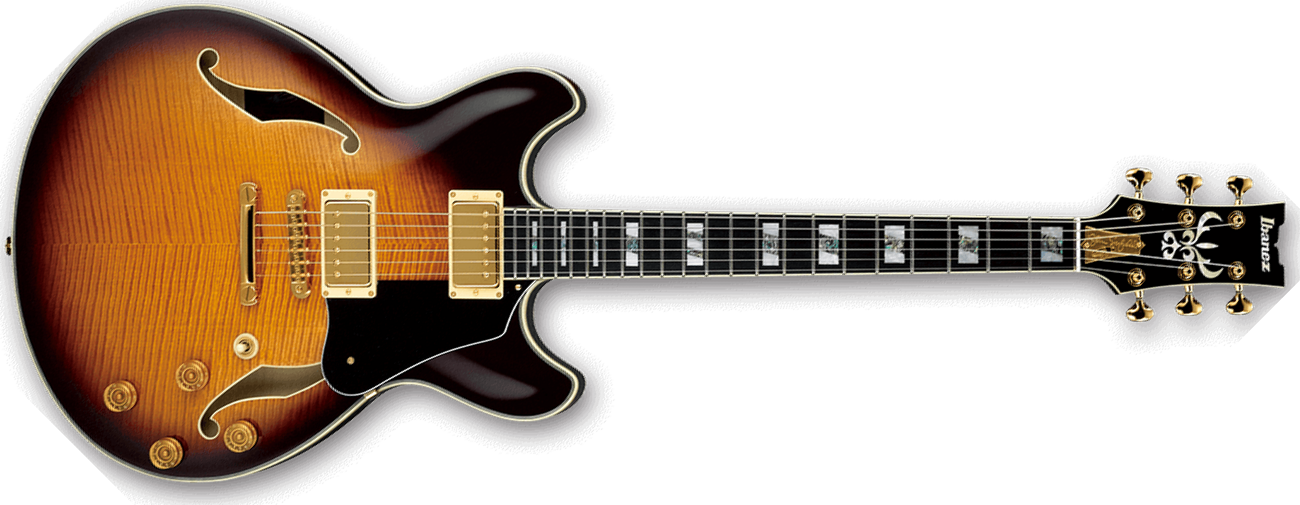 Ibanez John Scofield Jsm100 Vt Prestige Japon Signature Hh Ht Eb - Vintage Sunburst Vt - Semi-hollow electric guitar - Main picture