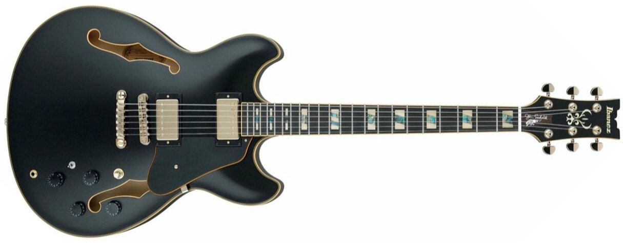 Ibanez John Scofield Jsm20 Bkl Signature Hh Ht Eb - Black Low Gloss - Semi-hollow electric guitar - Main picture