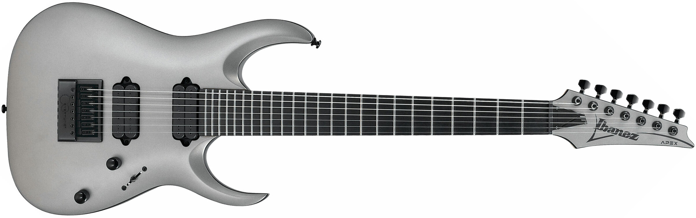 Ibanez Munky Apex30 Signature 7c Hh Dimarzio Ht Eb - Metallic Gray Matte - 7 string electric guitar - Main picture