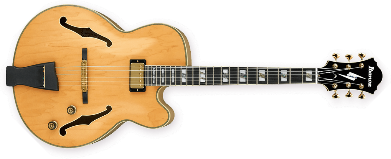 Ibanez Pat Metheny Pm200 Nt Prestige Japon Signature H Ht Eb - Natural - Hollow-body electric guitar - Main picture