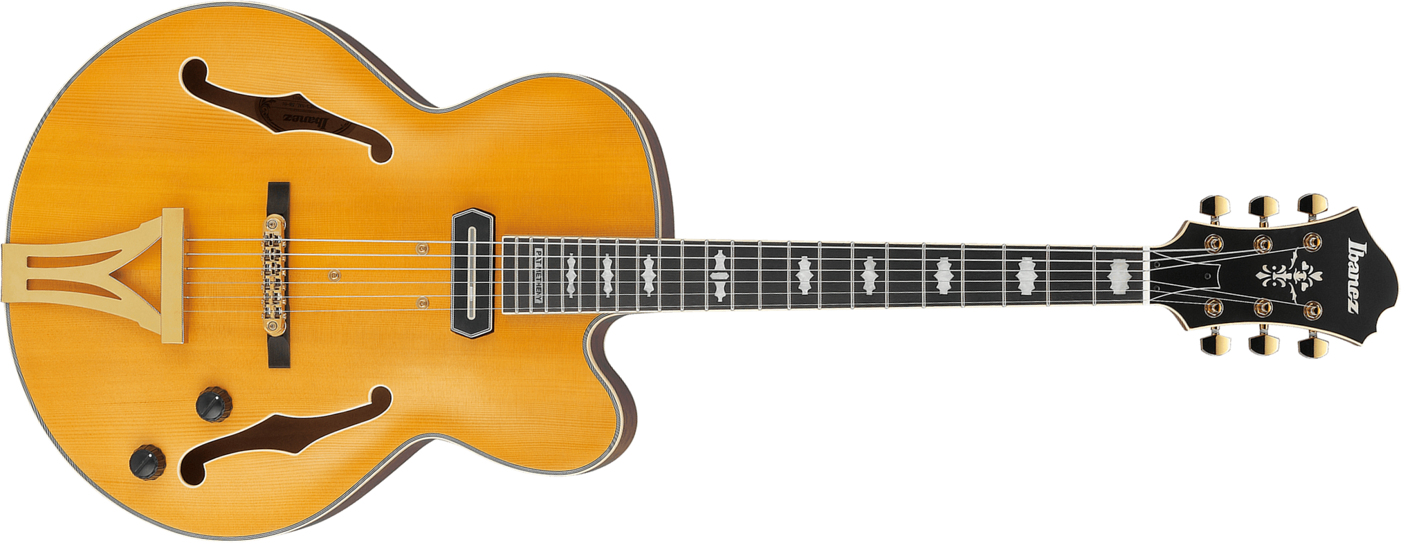 Ibanez Pat Metheny Pm3c Nal Signature 1s Ht Eb - Natural Amber Low Gloss - Hollow-body electric guitar - Main picture