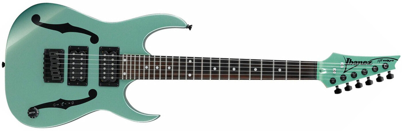 Ibanez Paul Gilbert Pgmm21 Mgn Signature Hh Ht Nzp - Metallic Light Green - Travel & mini electric guitar - Main picture