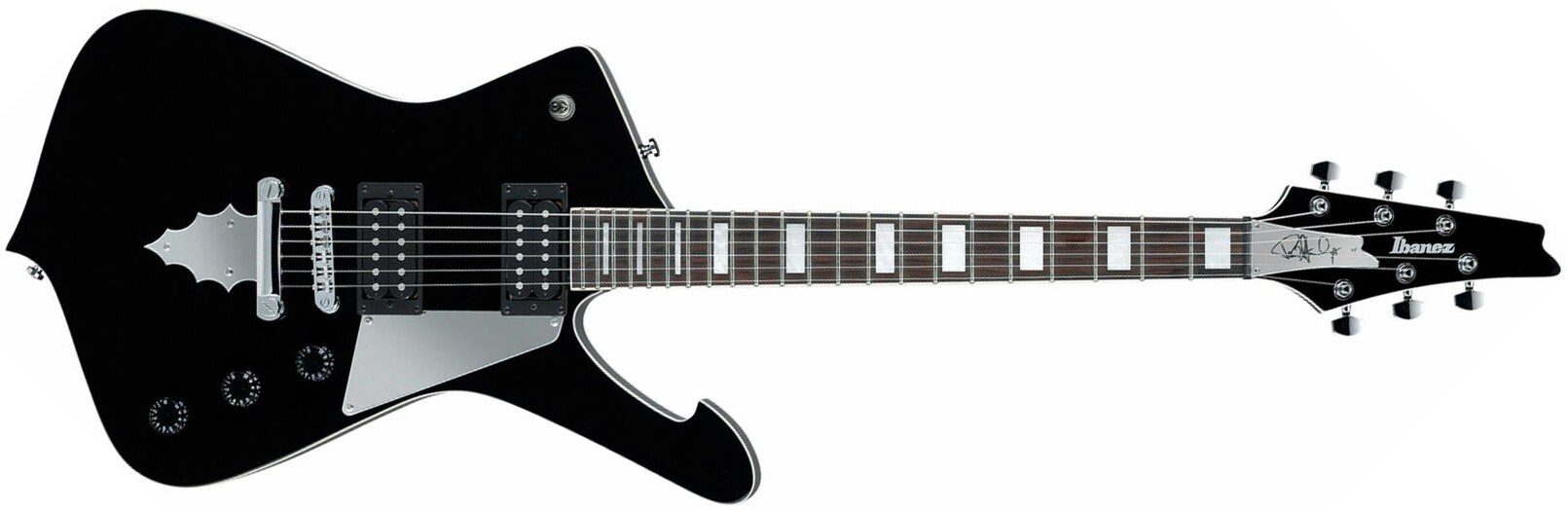 Ibanez Paul Stanley Ps60 Bk Signature Hh Ht Pur - Black - Metal electric guitar - Main picture
