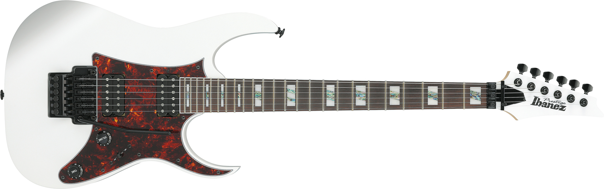 Ibanez Rg653dx Whf Prestige Jap 2h Dimarzio Fr Rw - White Flat - Str shape electric guitar - Main picture