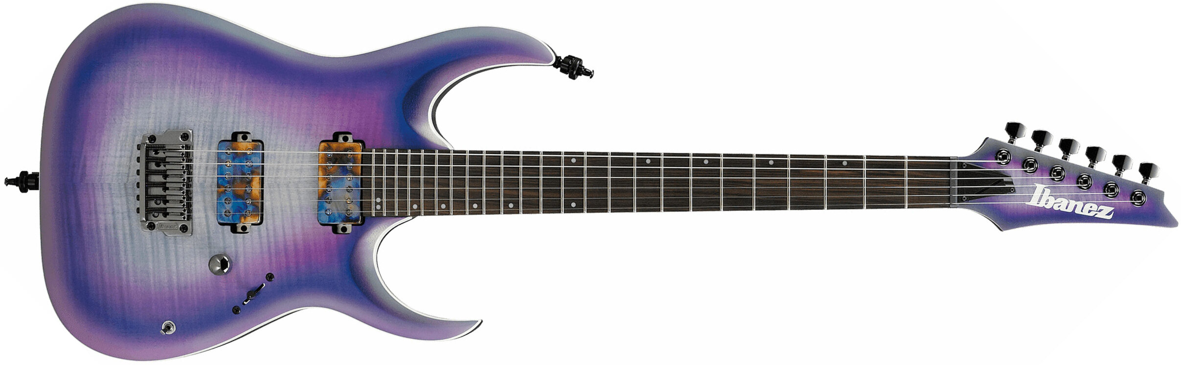 Ibanez Rga61al Iaf Axion Label Hh Bare Knuckle Ht Eb - Indigo Aurora Burst Flat - Metal electric guitar - Main picture