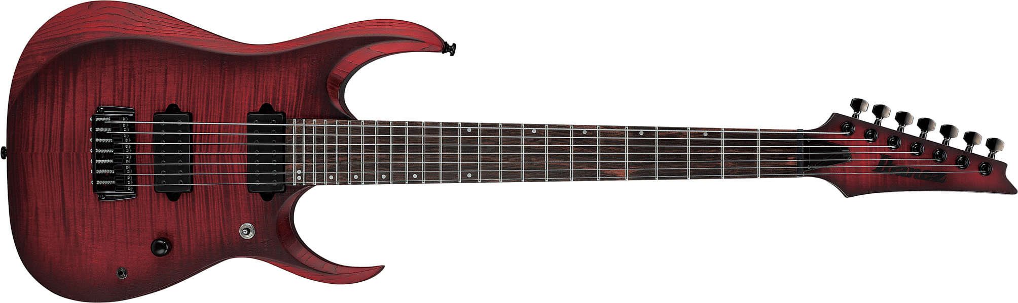 Ibanez Rgd721fa Wuf Iron Label 7c Baryton 2h Dimarzio Ht Eb - Stained Wine Red Burst Flat - Baritone guitar - Main picture