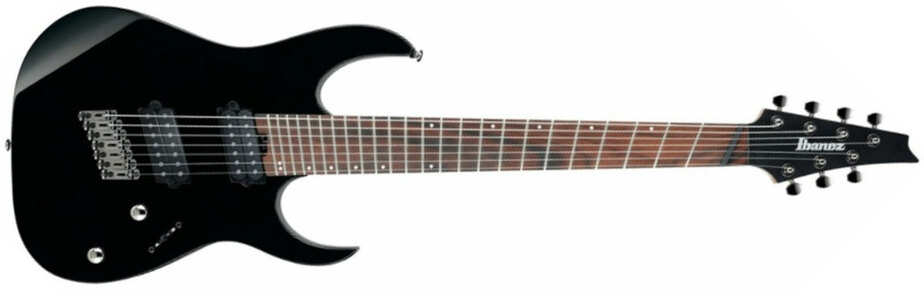 Ibanez Rgms7 Bk 7-cordes Multi-diapason Hh Ht Jat - Black - Multi-Scale Guitar - Main picture