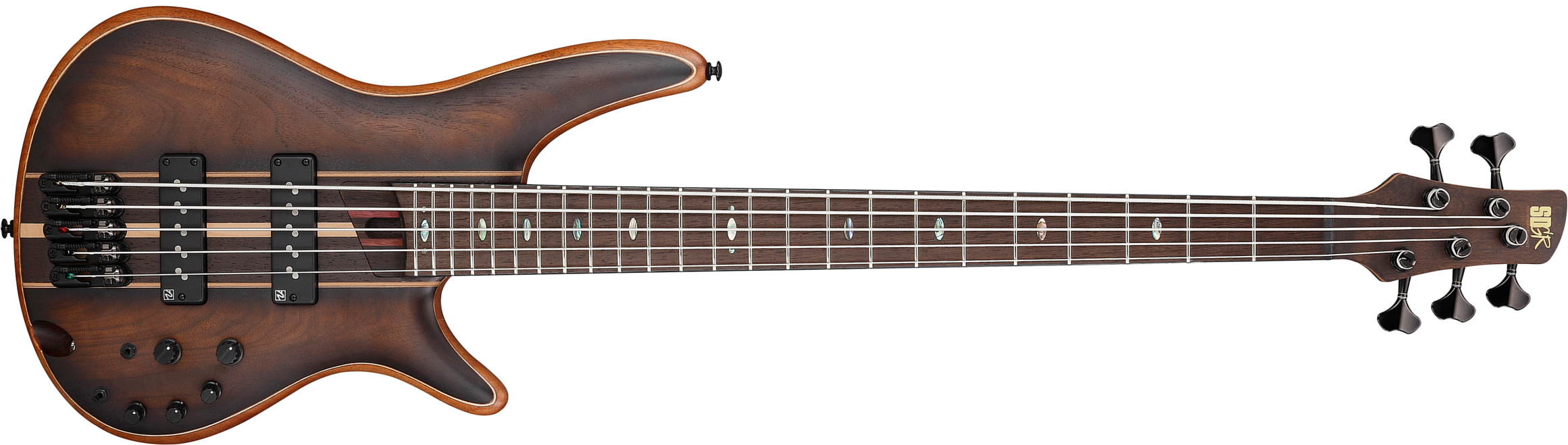 Ibanez Sr1355b Duf Premium 5c Active Pp - Dual Mocha Burst Flat - Solid body electric bass - Main picture