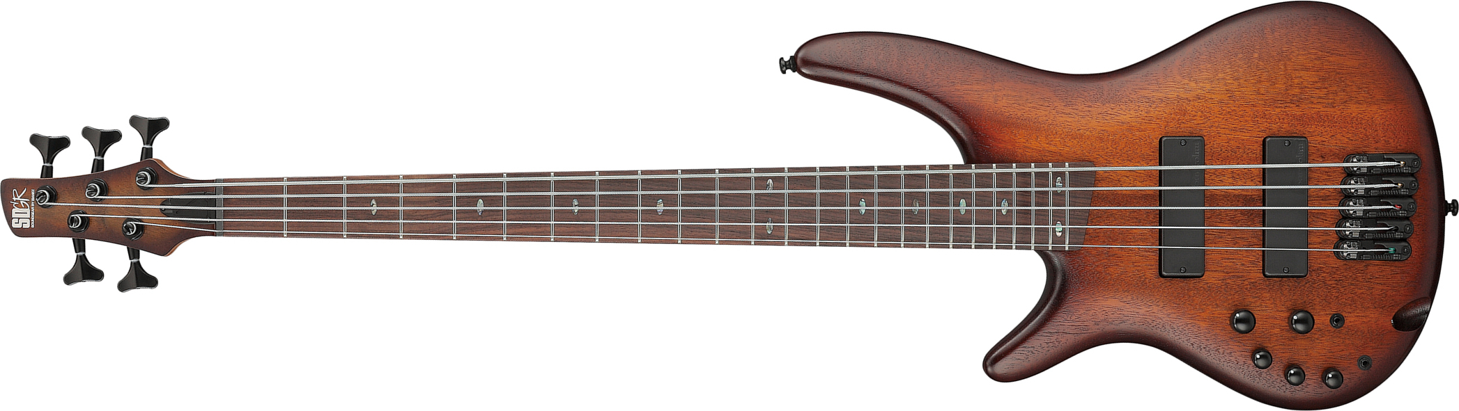 Ibanez Sr505al Mhl Standard 5c Gaucher Active Bartolini Rw - Mahogany Brown Burst Low Gloss - Solid body electric bass - Main picture