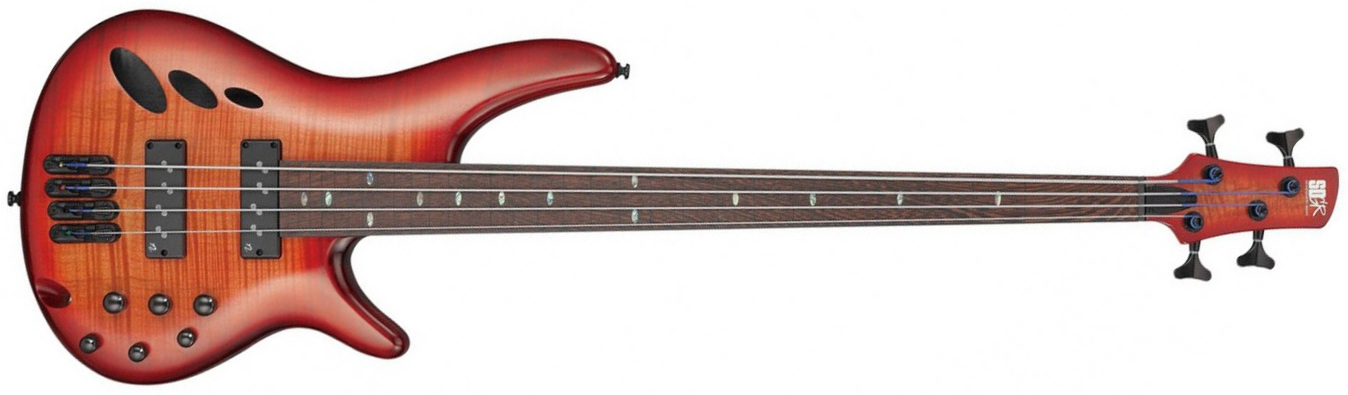Ibanez Srd900f Fretless Workshop Active Piezo Pp - Brown Topaz Burst Low Gloss - Semi & hollow-body electric bass - Main picture
