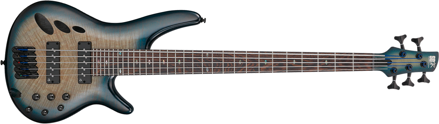 Ibanez Srd905 Ctl Workshop 5c Active Piezo Pp - Cosmic Blue Starburst Low Gloss - Semi & hollow-body electric bass - Main picture