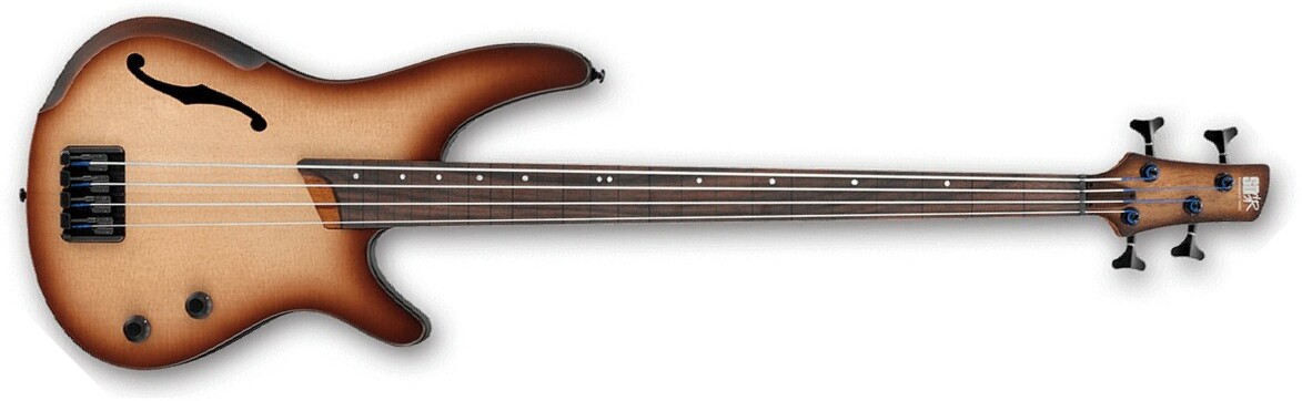 Ibanez Srh500f Nnf Fretless Workshop Epicea Acajou Rw - Natural Browned Burst Flat - Semi & hollow-body electric bass - Main picture