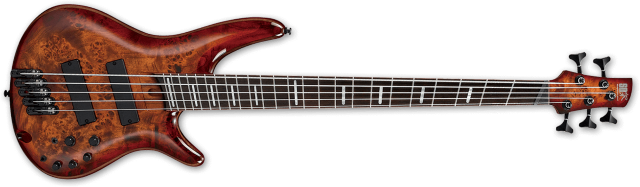 Ibanez Srms805 Btt Bass Workshop Multiscale Active - Brown Topaz Burst - Solid body electric bass - Main picture