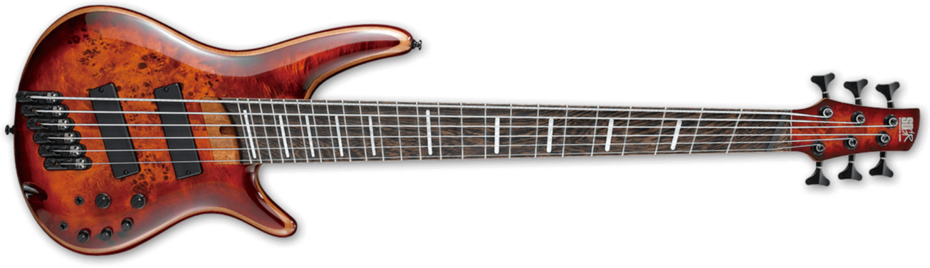 Ibanez Srms806 Btt Bass Workshop 6-cordes Multiscale Active - Brown Topaz Burst - Solid body electric bass - Main picture