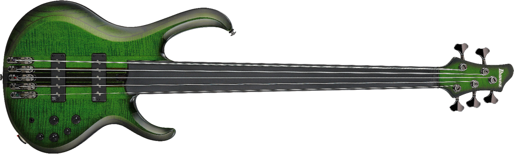 Ibanez Steve Di Giorgio Sdgb1 Dmt Signature Fretless 5c Active Ebo - Dark Moss Burst - Solid body electric bass - Main picture