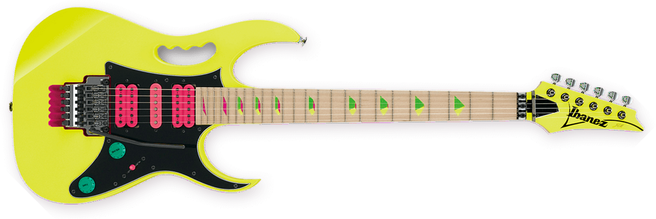 Ibanez Steve Vai Jem777 Dy Japan Hsh Dimarzio Fr - Desert Sun Yellow - Str shape electric guitar - Main picture