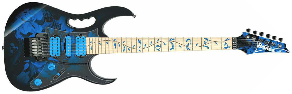 Ibanez Steve Vai Jem77p Bfp Premium Hsh Fr Mn - Blue Floral Pattern - Str shape electric guitar - Main picture