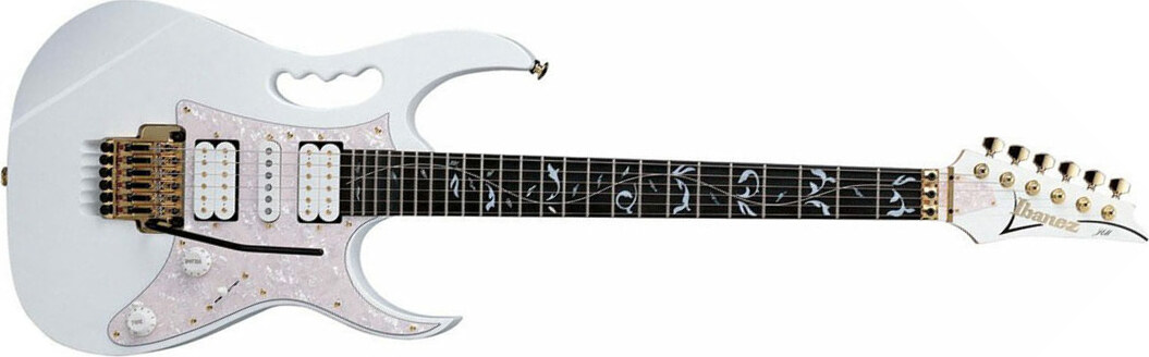 Ibanez Steve Vai Jem7v Wh Prestige Japon Signature Hsh Fr Rw - White - Str shape electric guitar - Main picture