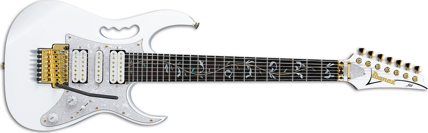 Ibanez Steve Vai Jem7v7 Wh Prestige Japan - White - 7 string electric guitar - Main picture