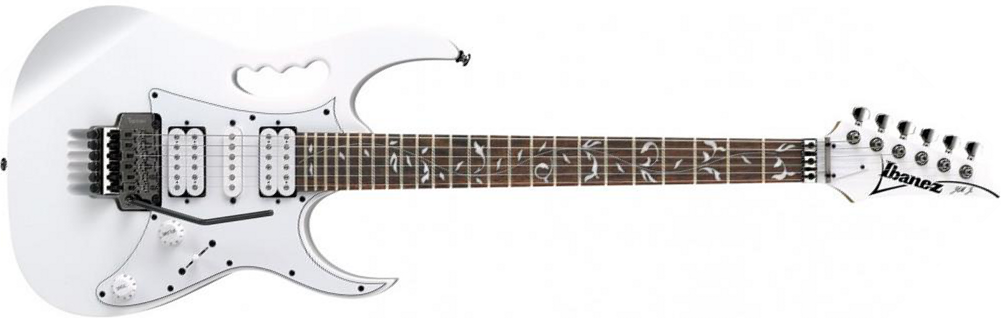 Ibanez Steve Vai Jemjr Wh Signature Hsh Fr Jat - White - Str shape electric guitar - Main picture